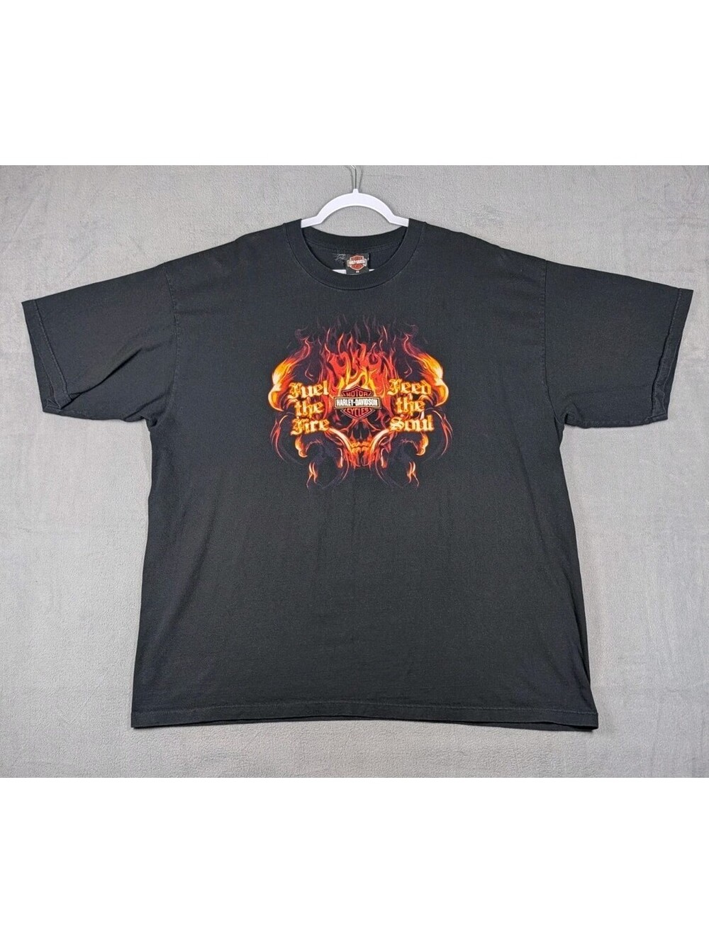 Harley Davidson Mens 3XL Black Skull Graphic Myrtle Beach Biker Tee Y2K Vintage